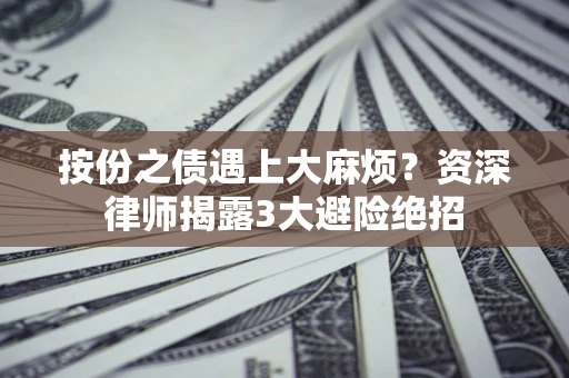 武汉按份之债遇上大麻烦？资深律师揭露3大避险绝招