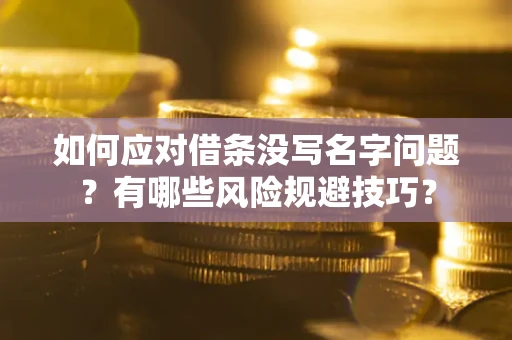 武汉如何应对借条没写名字问题？有哪些风险规避技巧？
